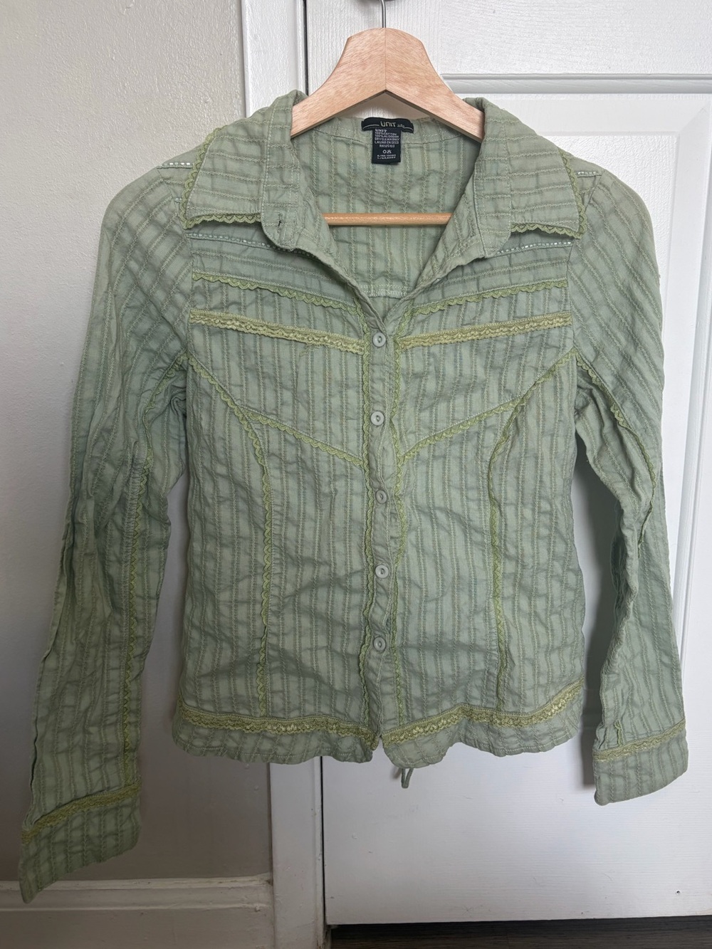 🧚‍♂️ VINTAGE Y2K UNIT SAGE GREEN FAIRYCORE TOP 🧚‍♂️